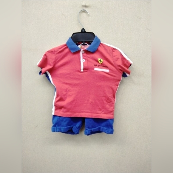 Scuderia Ferrari Designer Kids Shirt And Short Set Size 2/3 (1105116) - Picture 1 of 8